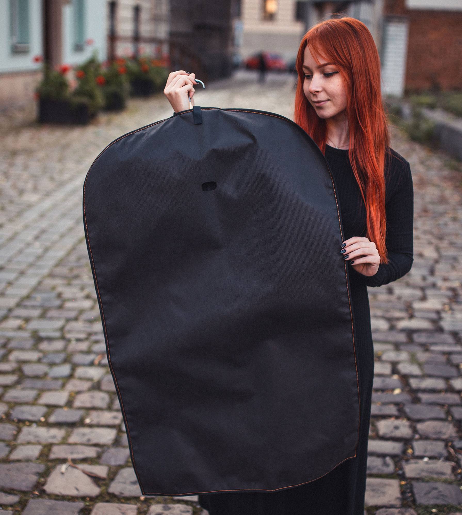 LANCO Kleidersack für Geschäftsreisen (ideal einsetzbar mit LANCO Kleiderbügel LI-5965) | schwarz | LI-5935