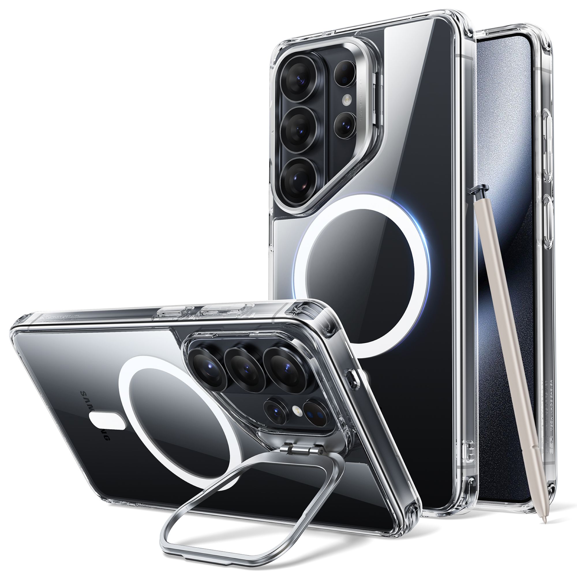 ESR Classic Hybrid HaloLock Case mit Stash Stand | Samsung Galaxy S26 Ultra | transparent | 1A89600102
