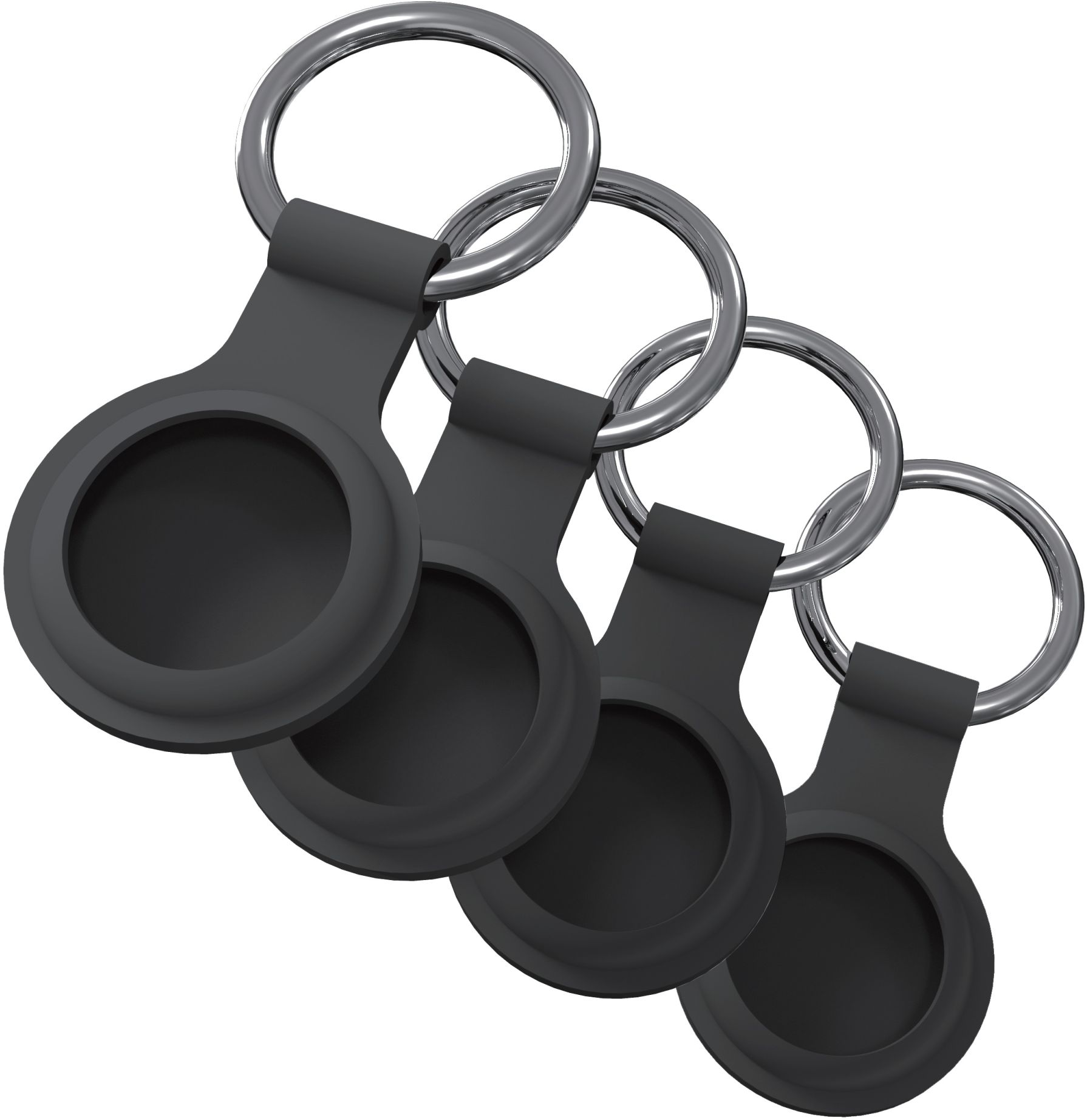 JT Berlin Schlüsselanhänger | Apple AirTag | schwarz | 4er Set | 10928