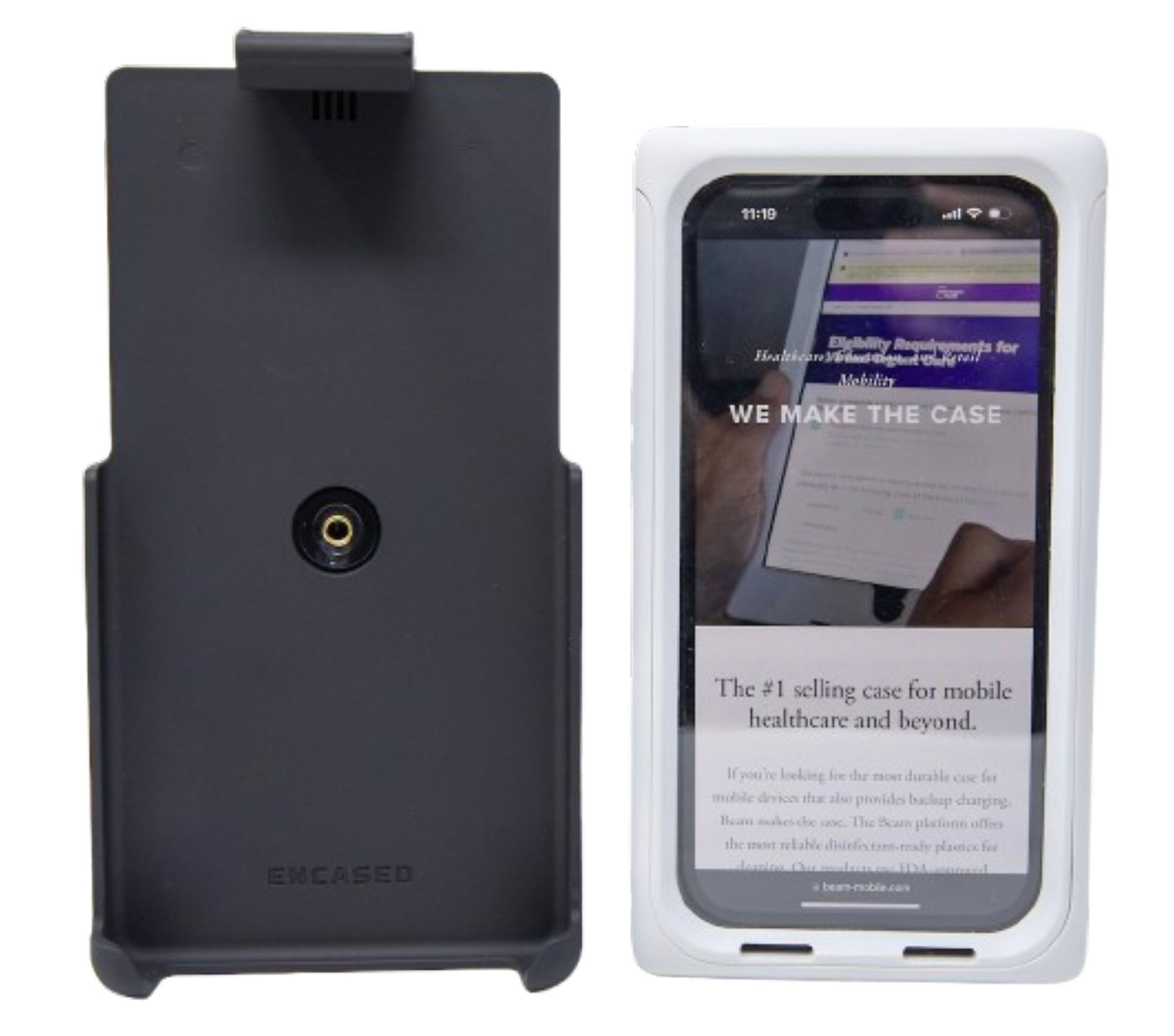 Beam Mobile Kunststoff-Halfter mit Gürtelclip | für GM-700 Fit | Apple iPhone 17e/16e/15/14/13/12 | schwarz | bulk | GM-570