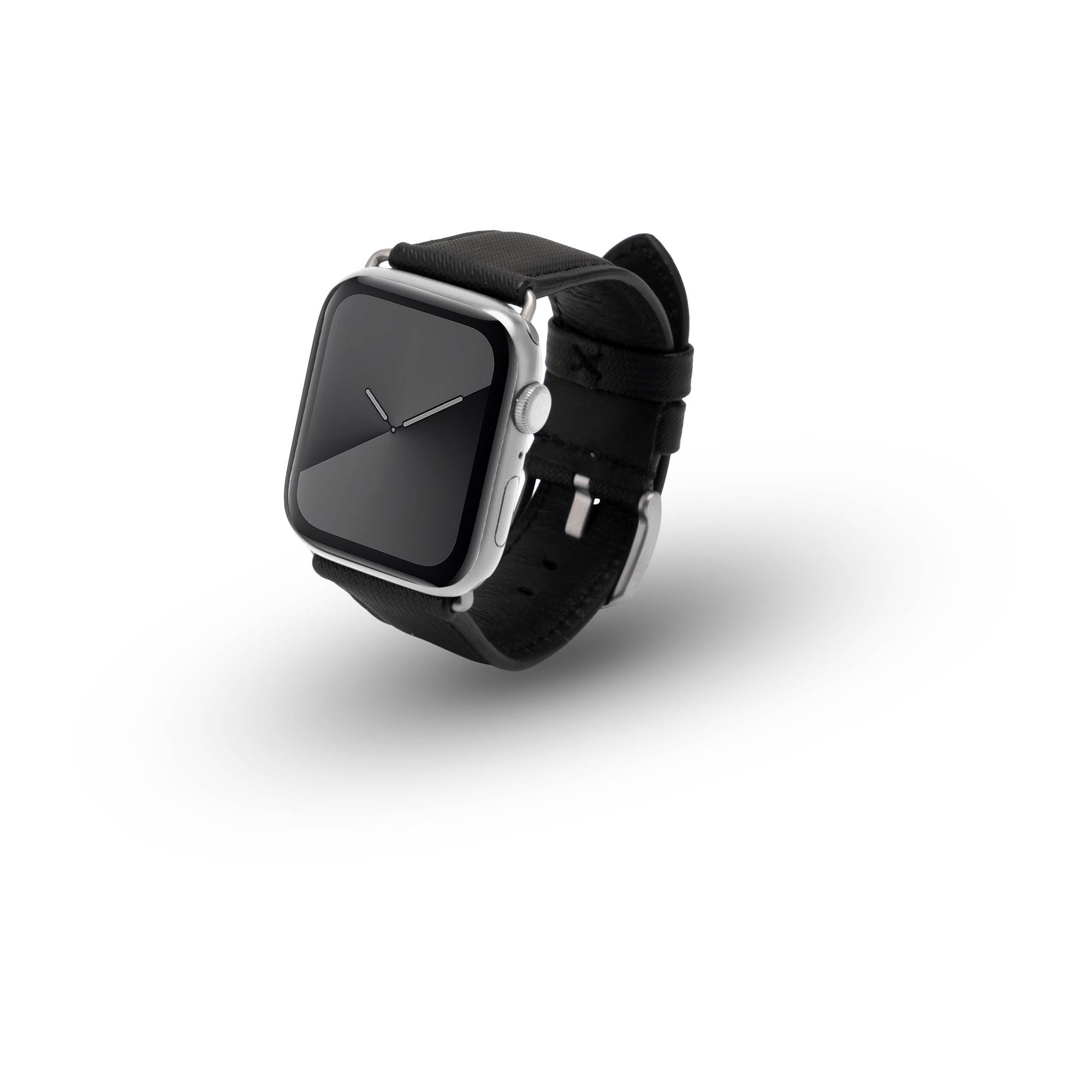 JT Berlin Watchband Wannsee | Apple Watch Ultra/44/45/46mm | schwarz - Aluminium silber | M | 10841