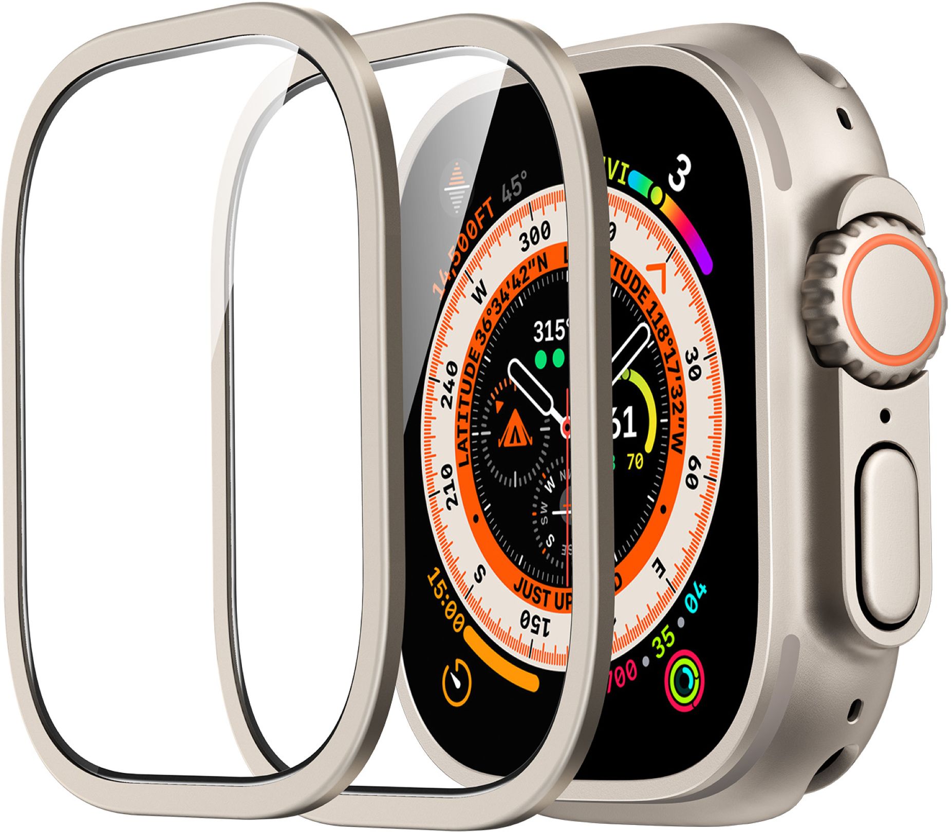 ESR Armorite Displayschutz | Apple Watch Ultra | 2er Pack | titan | 1F0010802