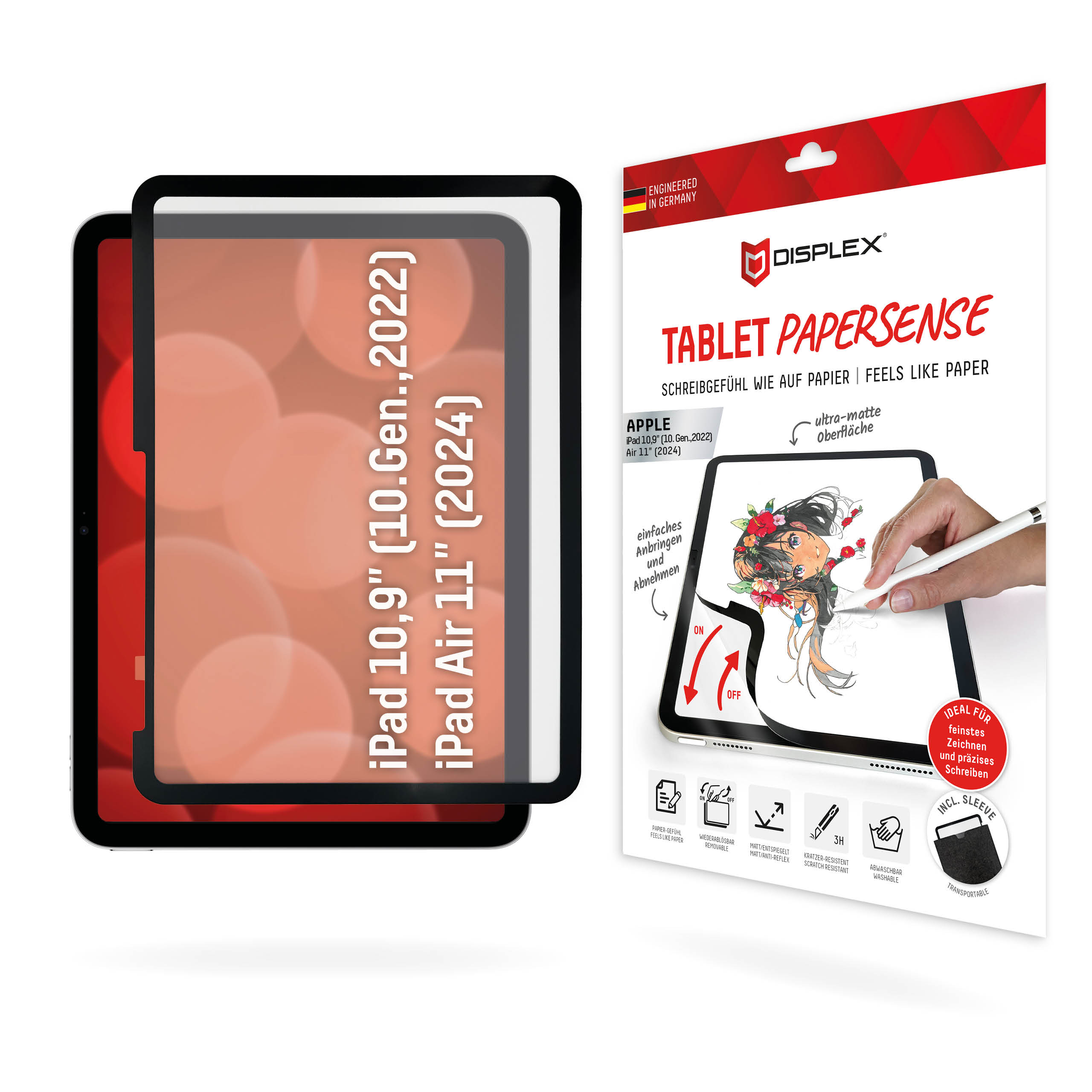 DISPLEX PaperSense Schreibfolie | Apple iPad 11" (2025) / iPad 10,9" (2022) / iPad Air 11" (2026 - 2024) | 01887