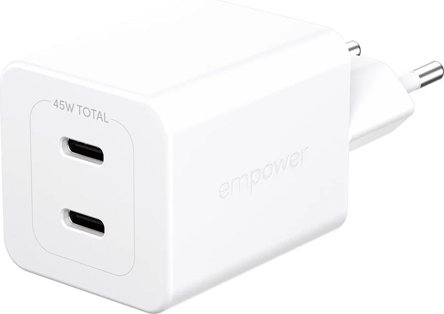empower by PanzerGlass Turbo Wand-Ladegerät | 45W / 2x USB-C | weiß | EM58685