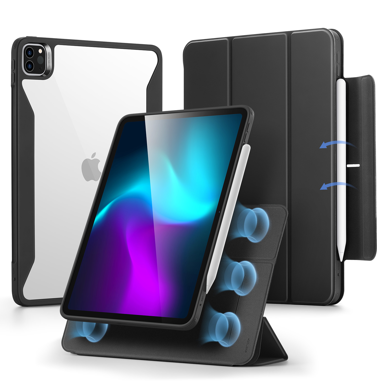 ESR Rebound Hybrid Case 360 | Apple iPad Pro 13" (2025 & 2024) | schwarz/transparent | 1B2000103