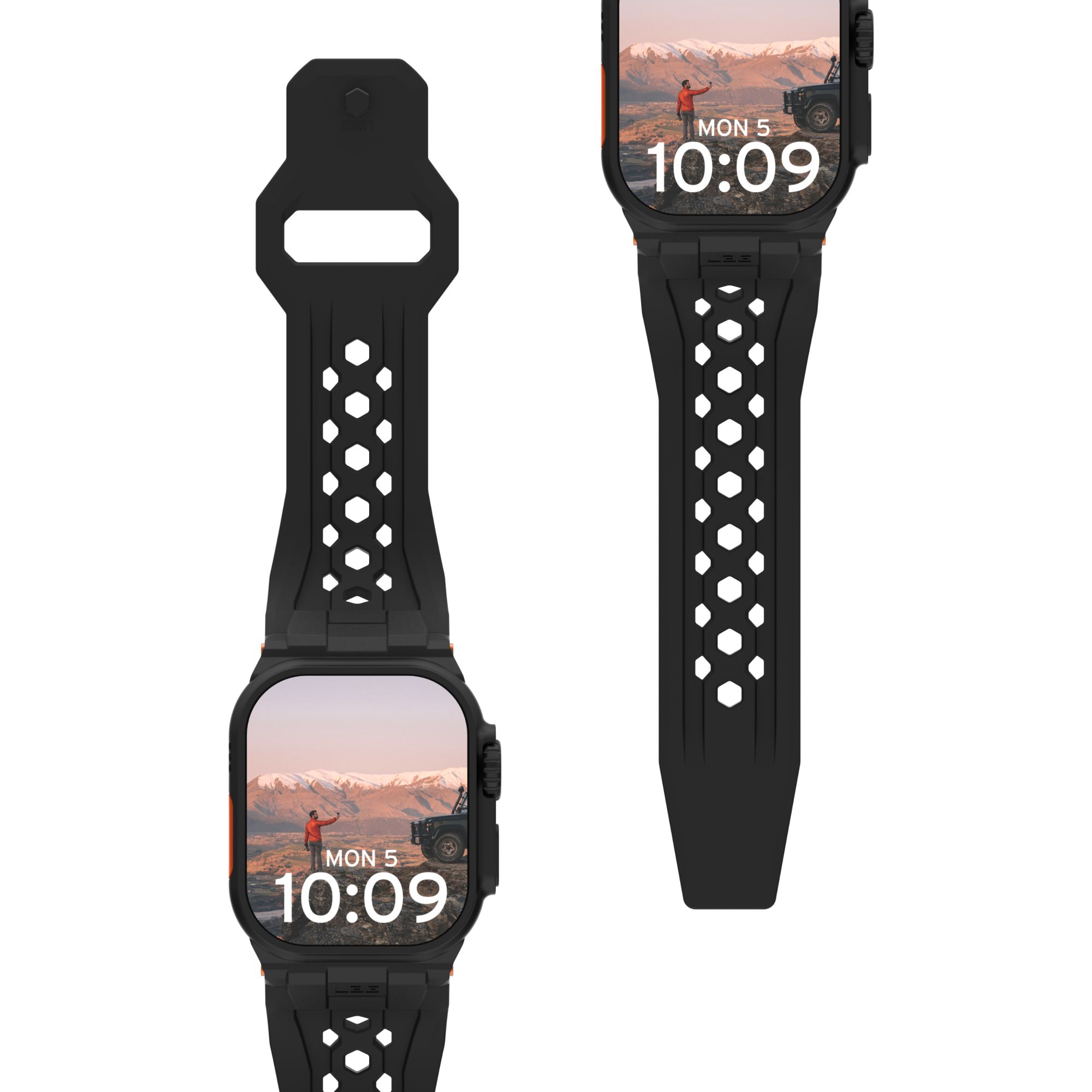 UAG Urban Armor Gear Monarch Strap | Apple Watch Ultra/44/45/46mm | schwarz/titan schwarz | 194158114037