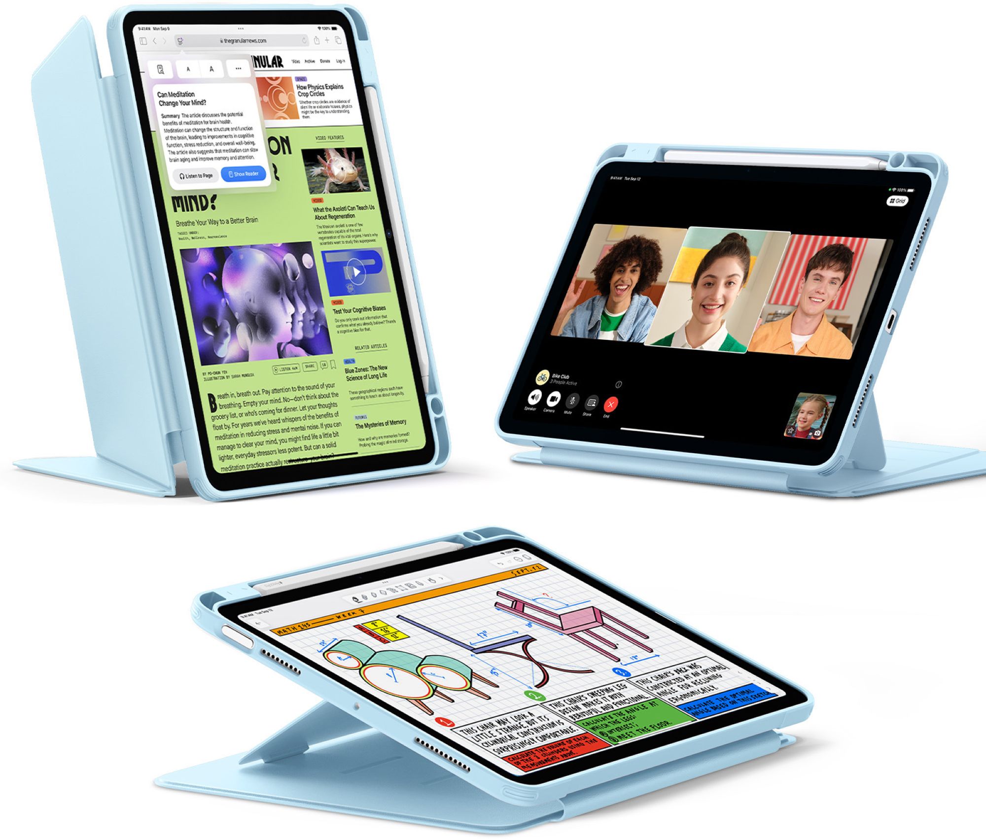 ESR Flip Hybrid Case | Apple iPad Air 11" (2026 - 2024) / Air 10,9" (2022 & 2020) | sky blau | 1B21400203