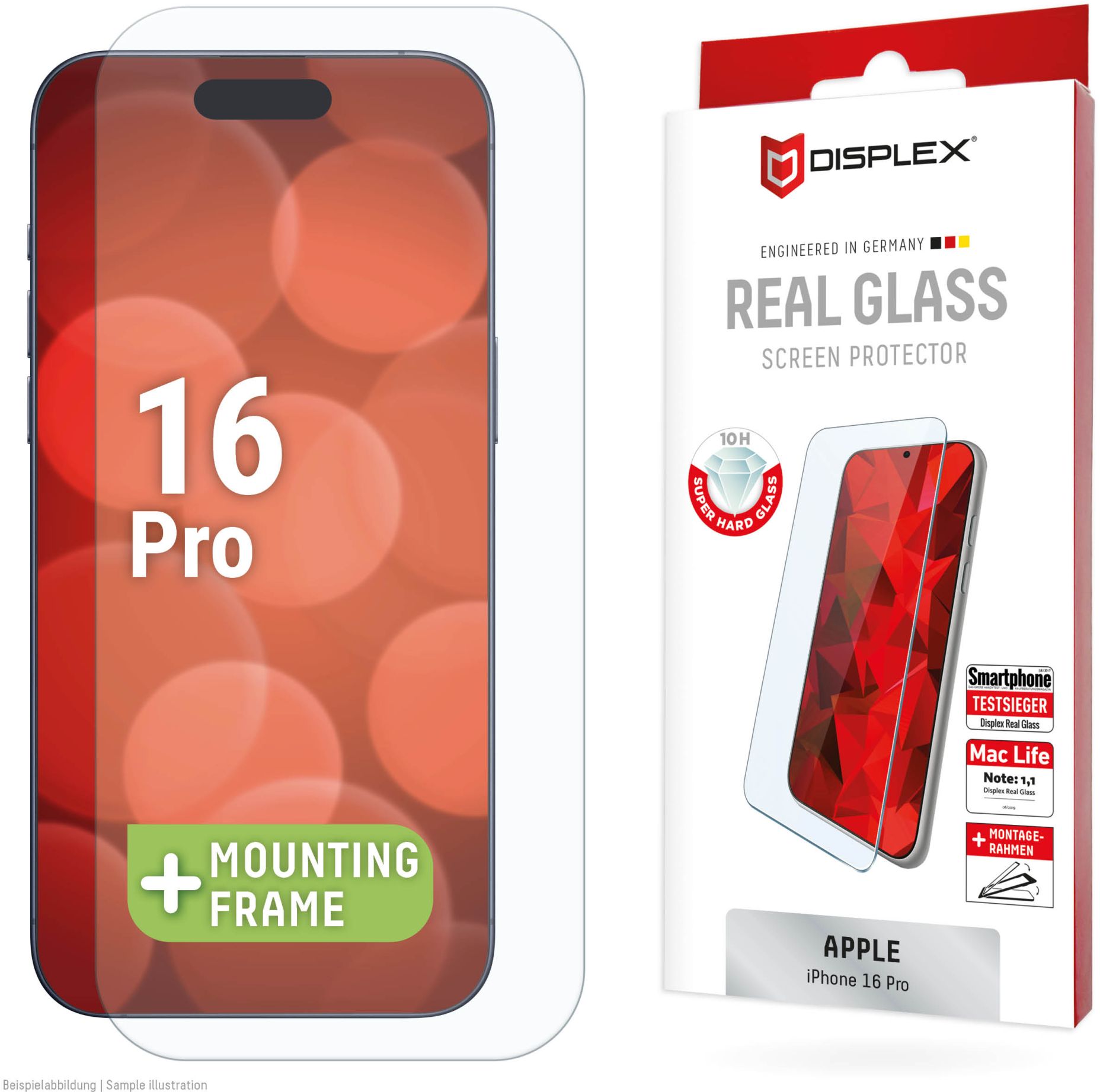 DISPLEX Real Glass Panzerglas | 2D | Apple iPhone 16 Pro | 01995