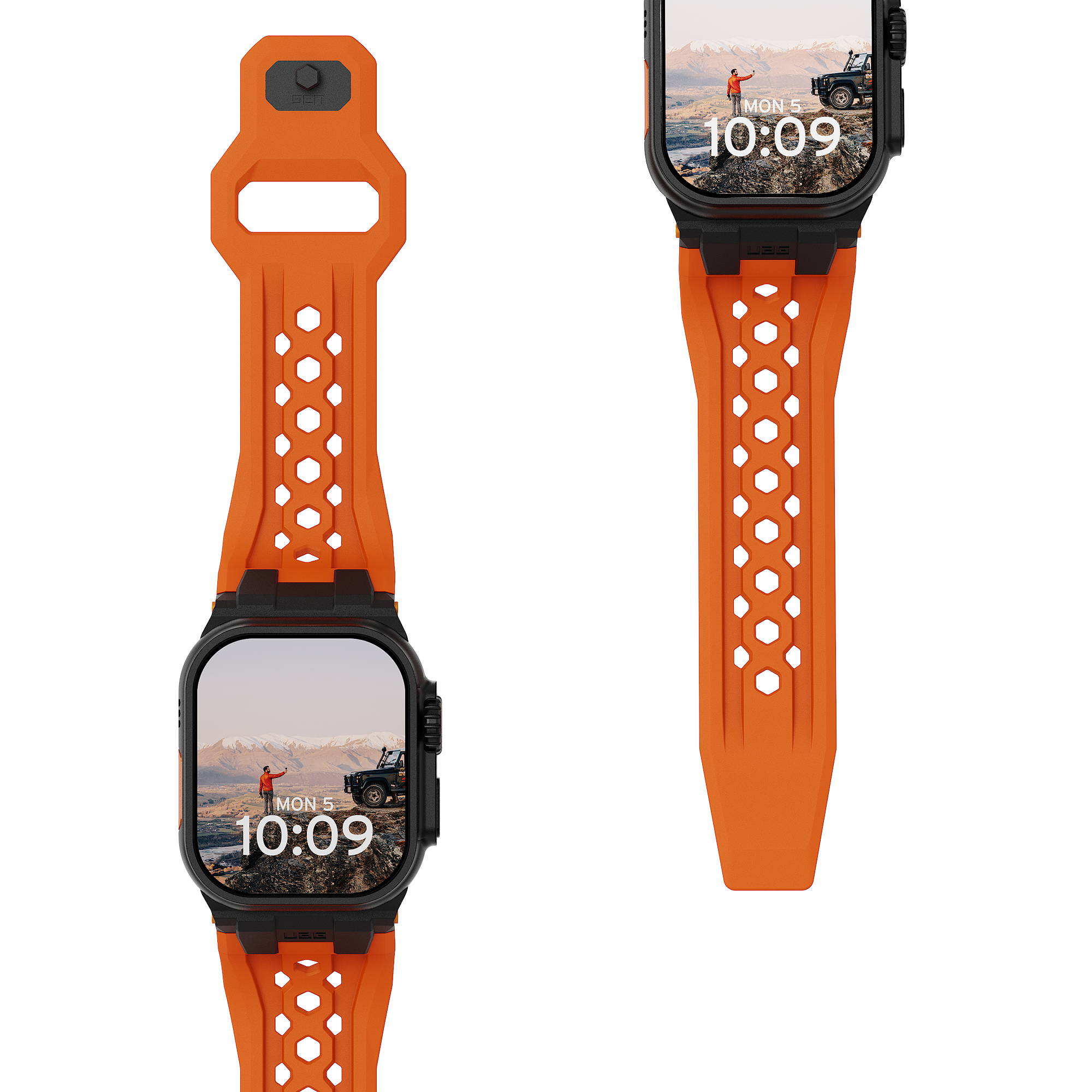 UAG Urban Armor Gear Monarch Strap | Apple Watch Ultra/44/45/46mm | orange/titanium schwarz | 194158119737